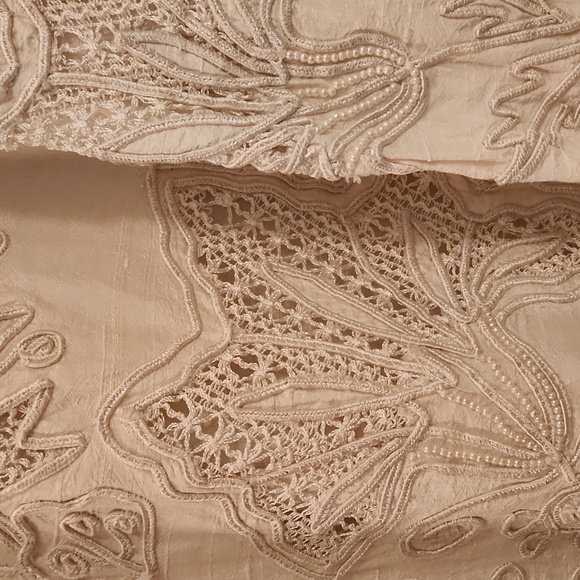 Norm Thompson Women's Embroidered Ivory Silk Jzacket XL - Picture 3 of 5